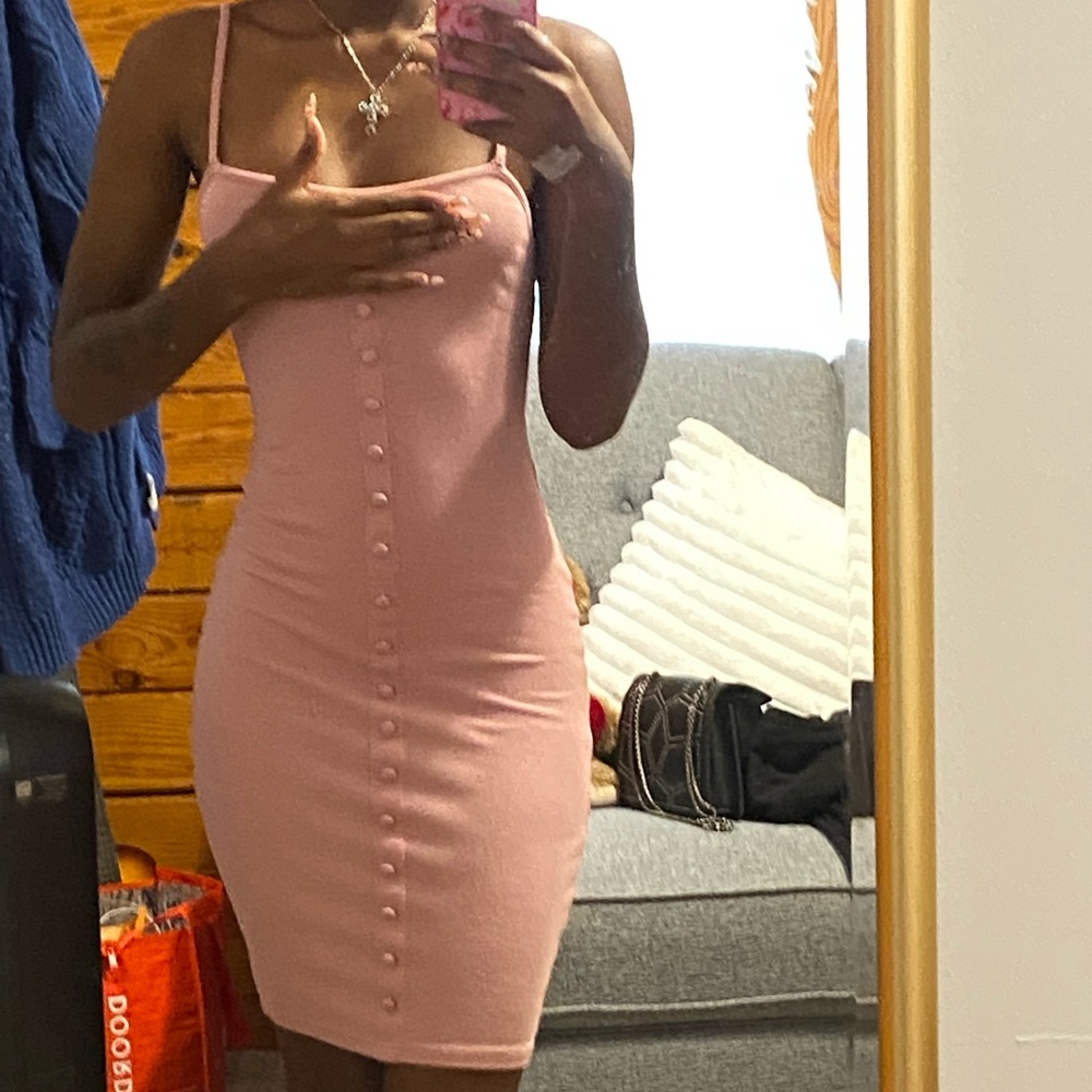 Pink spaghetti strap dress